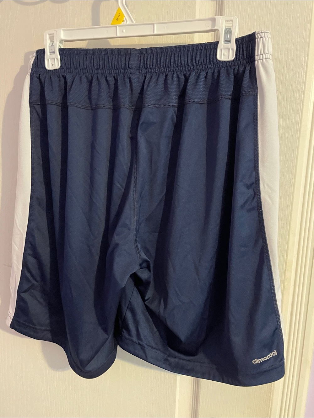 adidas Men’s Climacool Navy Shorts with White Side Stripes - Size Large - Picture 2 of 4